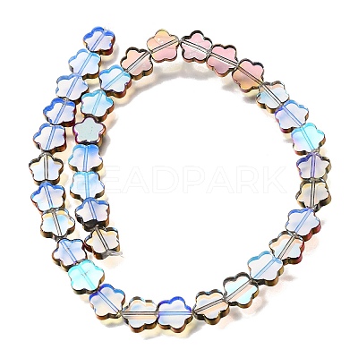 Electroplated Transparent Glass Beads Strands GL-CBA98F0-07C-1
