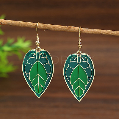 Alloy Enamel Dangle Earrings WGCF12B-01-1