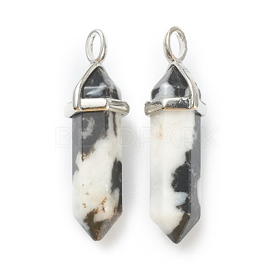 Natural Zebra Jasper Pointed Pendants G-M378-01P-A27-1