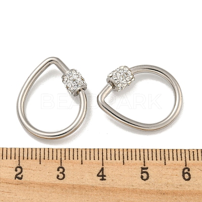 304 Stainless Steel Screw Carabiner Lock Charms STAS-C092-02D-P-1