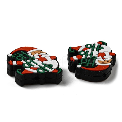 Santa Claus Christmas Food Grade Eco-Friendly Silicone Beads SIL-D001-02-1