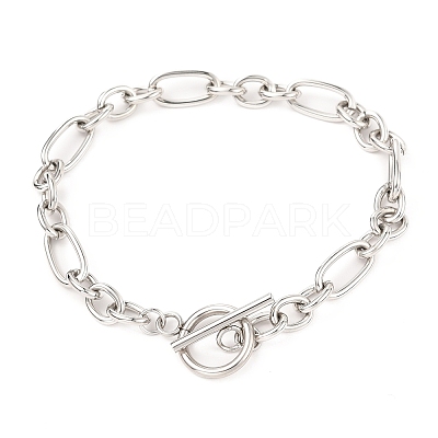 Tarnish Resistant Unisex 304 Stainless Steel Figaro Chain Bracelets BJEW-H541-06A-P-1