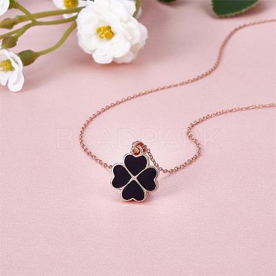 Four Leaf Clover Pendant Necklace Sterling 925 Silver Lucky Four Leaf Clover Necklace Adjustable Temperature-sensitive Color Changing Pendant Necklaces Jewelry Gift for Women JN1087A-1