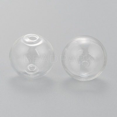 Handmade Two Holes Blown Glass Globe Beads DH017J-1-1