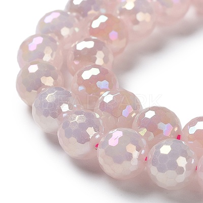 Electroplated Natural Rose Quartz Beads Strands G-Z038-A03-03AB-1