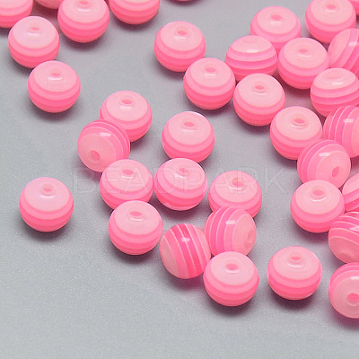 Transparent Stripe Resin Beads X-RESI-S345-8mm-01-1