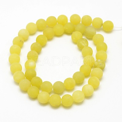 Natural Lemon Jade Round Beads Strands G-D677-6mm-1
