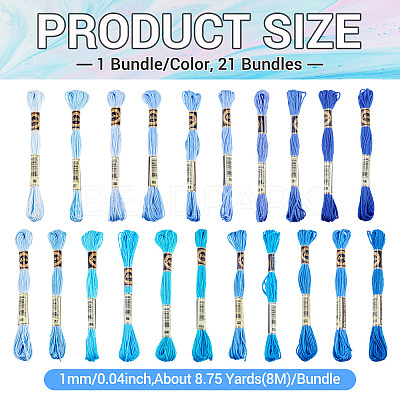 21 Bundles 21 Colors Polyester Embroidery Floss OCOR-TA0002-86-1