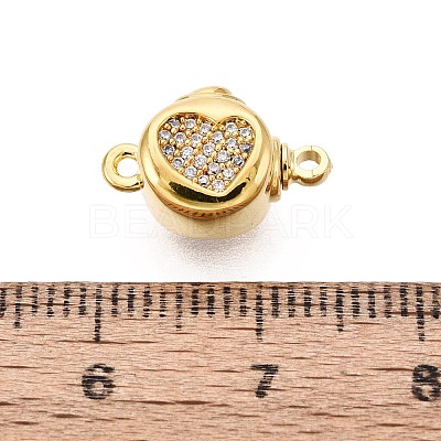 Brass Micro Pave Clear Cubic Zirconia Box Clasps KK-Q074-08G-1