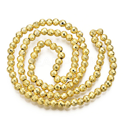 Electroplate Non-magnetic Synthetic Hematite Bead Strands G-Q465-16G-1