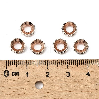 Brass Rhinestone Spacer Beads X-RB-A020-7mm-01RG-1