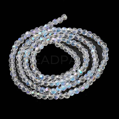 Electroplate Transparent Glass Beads Strands EGLA-A035-T3mm-L19-1