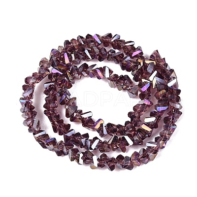 Electroplate Transparent Glass Beads Strands EGLA-Q139-01A-A15-1