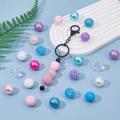 60Pcs Acrylic Beads OACR-WH0001-08C-1