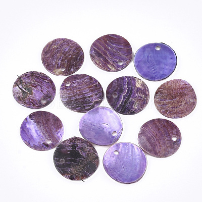 Spray Paint Natural Akoya Shell Pendants SHEL-S274-75C-04-1