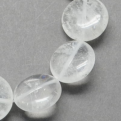 Flat Round Gemstone Natural Quartz Crystal Beads Strands G-S110-20-1