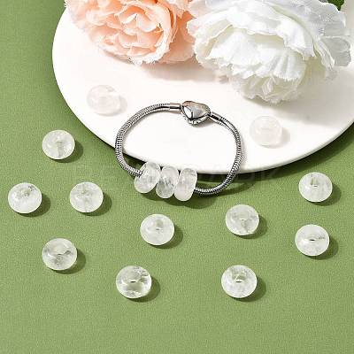 Natural Quartz Crystal European Large Hole Beads G-Q442-22-1