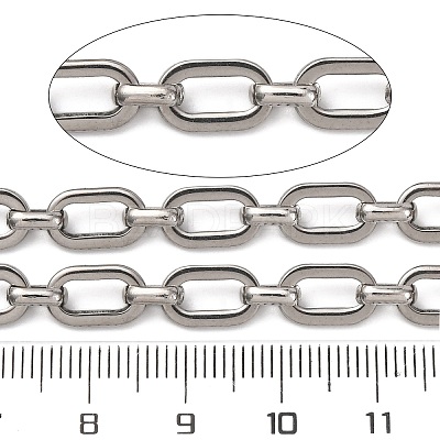 304 Stainless Steel Rectangle Link Chains CHS-S012-26P-A-1