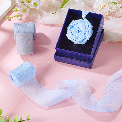 3 Rolls 3 Colors Wrinkle Polyester Ribbon OCOR-TA0002-98A-1