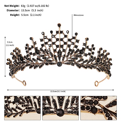 Alloy Rhinestone Hair Bands  for Woman Girls PW-WGA69DD-15-1