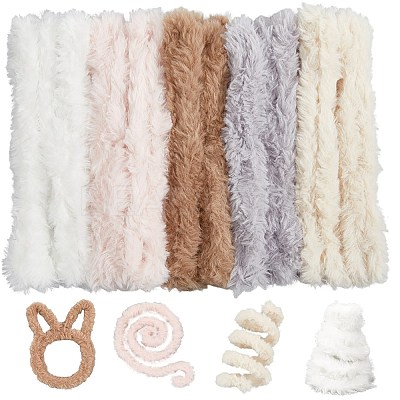 10Pcs 5 Colors DIY Plush Sticks FIND-CP0002-68B-1
