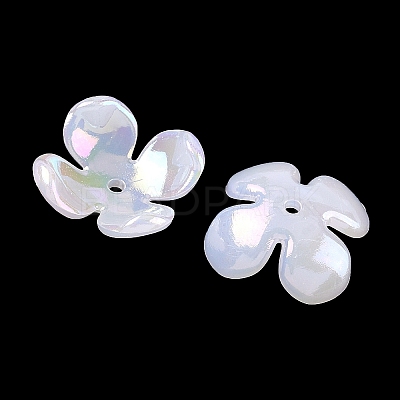 Plating Opaque Acrylic Imitation Shell Bead Cap OACR-P039-03B-1