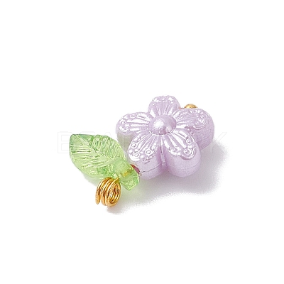 Imitation Pearl Acrylic Pendants PALLOY-JF04335-01-1