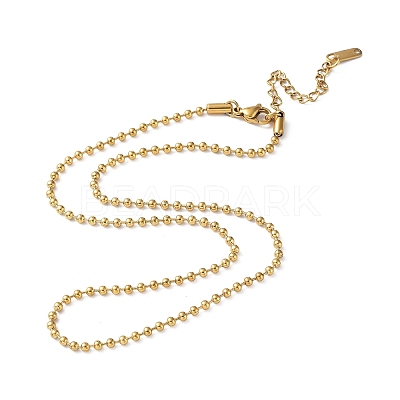 Ion Plating(IP) 304 Stainless Steel Ball Chain Necklace NJEW-D045-03G-1