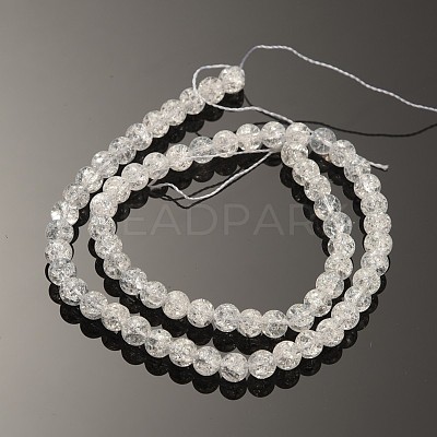 Synthetic Crackle Quartz Round Beads Strands G-O030-6mm-17-1