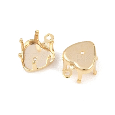 Heart Brass Sew on Prong Settings KK-C163-14A-G-1