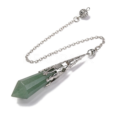 Natural Green Aventurine Pointed Dowsing Pendulum Big Pendants G-H285-06P-A17-1