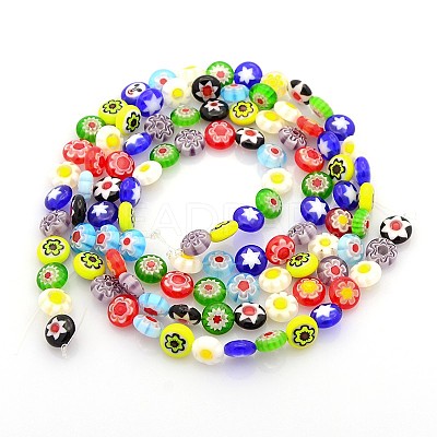 Handmade Millefiori Glass Bead Strands LAMP-J034-8mm-M-1