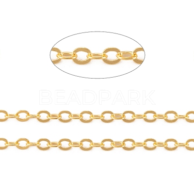 Brass Flat Oval Cable Chains CH030-G-1