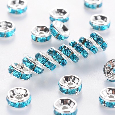 Brass Grade A Rhinestone Spacer Beads RSB037NF-13-1