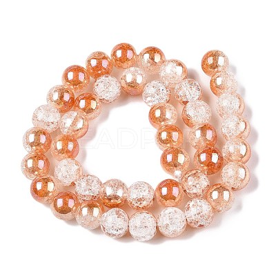 Electroplated Crackle Glass Beads Strands X-EGLA-N014-10mm-01-1