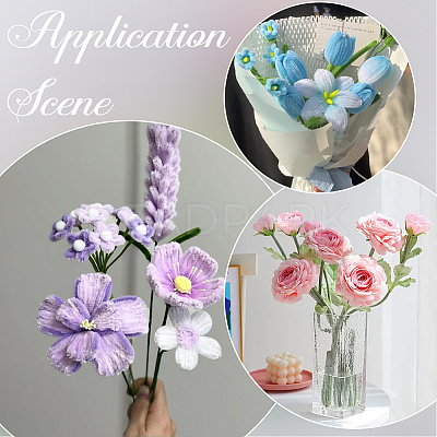 100Pcs Iron Stalk Flower Rod AJEW-SP0003-73C-1