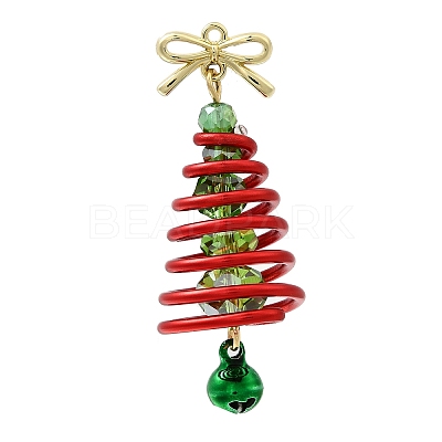 Christmas Electroplate Glass Pendants PALLOY-JF04364-03-1