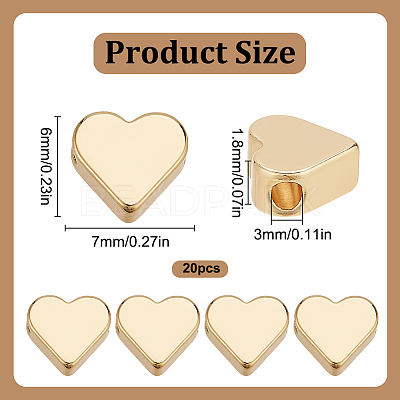 20Pcs Brass Beads KK-LP0001-01-1