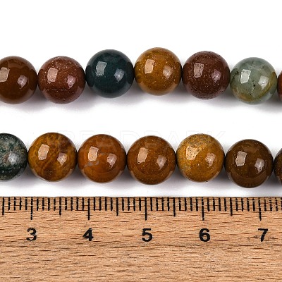 Natural Ocean Jasper Beads Strands G-F668-26-8mm-1