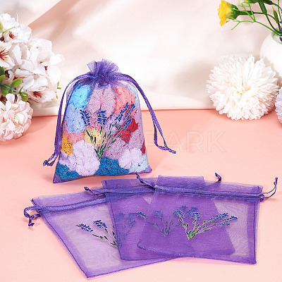 20Pcs Polyester Mesh Sachet Packing Drawstring Bgas ABAG-TA0002-20D-1