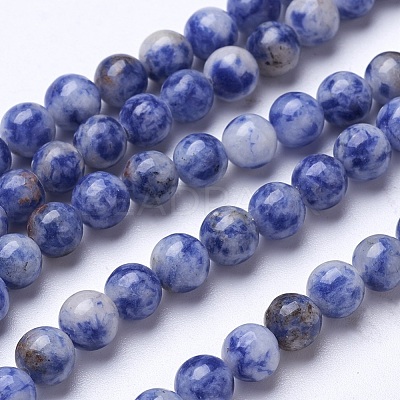 Natural Blue Spot Jasper Beads Strands G-D855-10-6mm-1