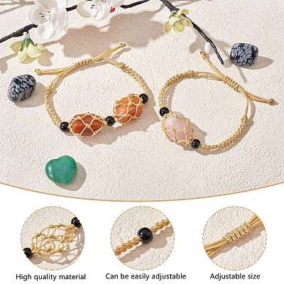Adjustable Braided Nylon Cord Macrame Pouch Bracelet Making AJEW-SW00013-11-1