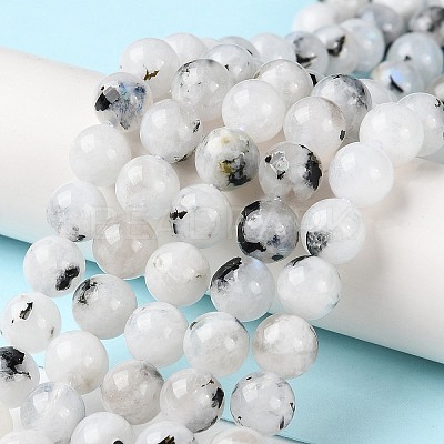 Natural Rainbow Moonstone Beads Strands G-Q1001-A05-02-1