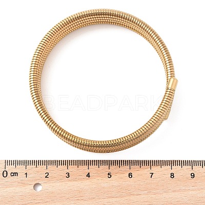 304 Stainless Steel Spring Multi-strand Bangles for Women BJEW-Z086-01G-02-1