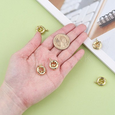 Rack Plating Brass Spring Clasps KK-D399-B-G-NF-1