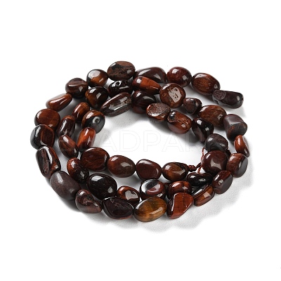 Dyed Natural Red Tiger Eye Beads Strands G-P497-01C-46-1