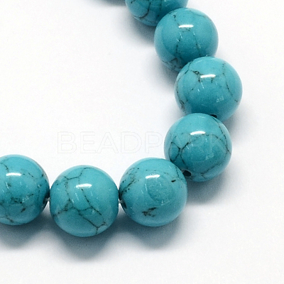 Dyed Synthetic Turquoise Gemstone Bead Strands TURQ-R032-8mm-XSS09-1