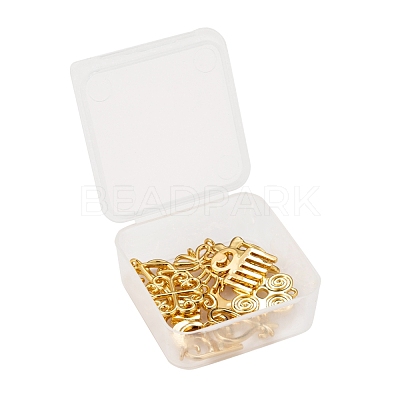 12Pcs 12 Style Brass Pendants KK-LS0001-28G-1