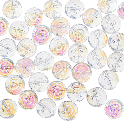 50Pcs Eletroplate Glass Beads GLAA-HS0001-09D-1