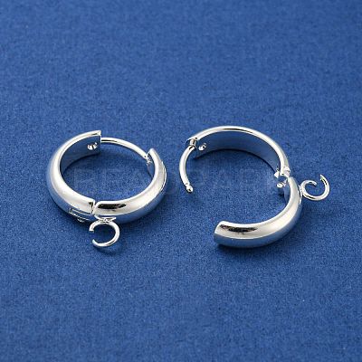 201 Stainless Steel Huggie Hoop Earring Findings STAS-P283-01W-S-1